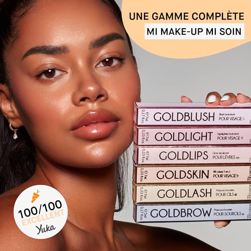 ROSEGOLD GOLDLASH Mascara booster pour cils Épaissit Allongé. Améliore la croissance et la pousse des cils - 99% Naturel Fabriqué en France - Sans hormone Sans parfum - Vegan – Image 4