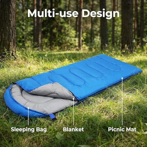 Sleeping Bags for Adults, Lightweight Machine Washable - Water Resistant Backpacking Sleeping Bag for Warm & Cold Weather, Camping Essentials for Hiking, Travel, Outdoor Adventures miniatura 3