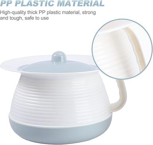 Miniatura 16 de Cabilock Orinal portátil, 1 olla de cámara con tapa, escupitón de plástico para orina, cubo de orina portátil, para inodoro, para niños, ancianos