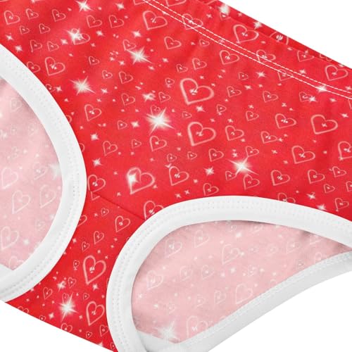 Red Hearts Sparkling Stars Toddler Underwear Custom 2t Cotton Panties for Girl Florals Briefs Kids Undies4