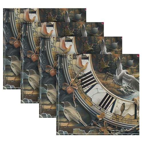 Servilletas de Tela Vintage Clock 20 pulgadas Pack de 4