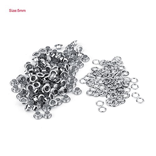 100 Sets Metal Eyelets Grommet Kit,5Mm Hole Grommets Eyelets For Canvas Clothes And Leather Diy Craft,2 Colors(Silver) #TOP3