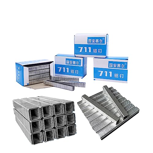 40000pcs U-Shaped Aluminum Nail Model-711 U Nails Fit for Plastic Bag Neck Sealer Machine Bag Closing Machine Plastic Bag Neck Stapler U Shape Clipper (80000)