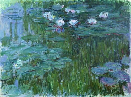 Poster Les Nymphéas de Claude Monet peinture sur toile moderne pour la décoration du salon 60x90cm