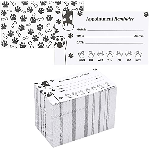 Paw Print Appointment Reminder Cards, Vet Office Supplies (3.5 X 2 In, 200 Pack) #TOP5