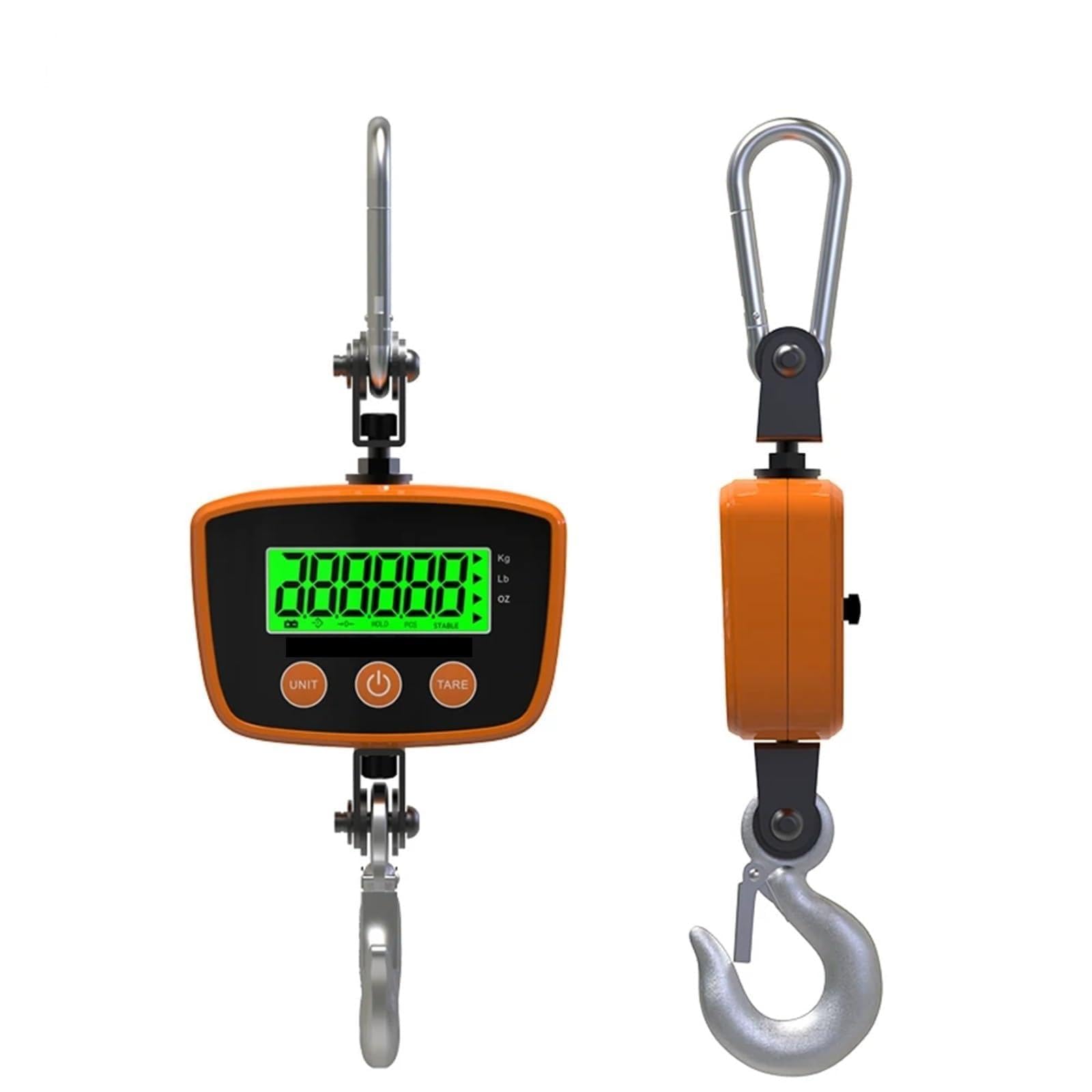 Digital Crane Scale, 300kg/500kg Digital Crane Scale Heavy Duty Weight Scale Weighing Tool Electronic Scale(500kg 100g)