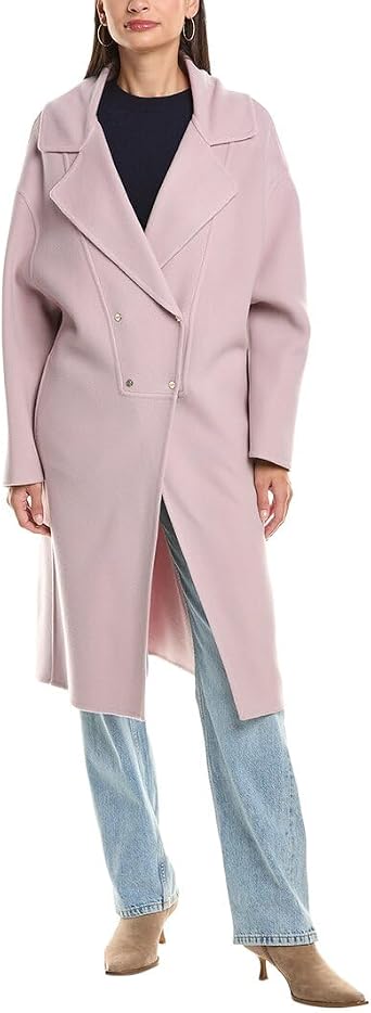 Herno Womens Wool-Blend Coat, 44, Pink