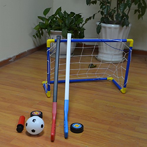 RuiyiF Kids Soccer Goal, 2-in-1 Soccer Goal Net Ice Hockey Puck Set for Kids Toddlers Indoor Outdoor Backyard - Thumbnail 3