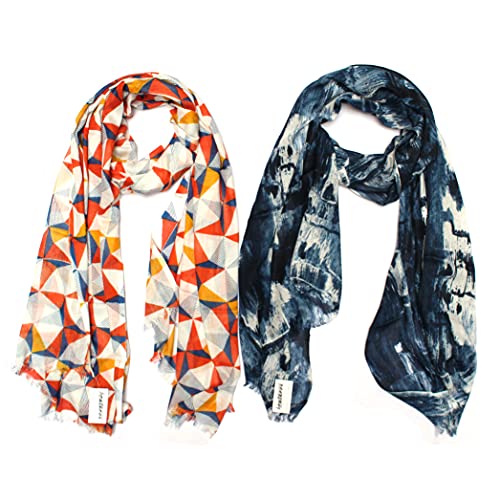 Image of Women's Trendy floral Printed Rayon Stoles Multicolour (Pack of 2)