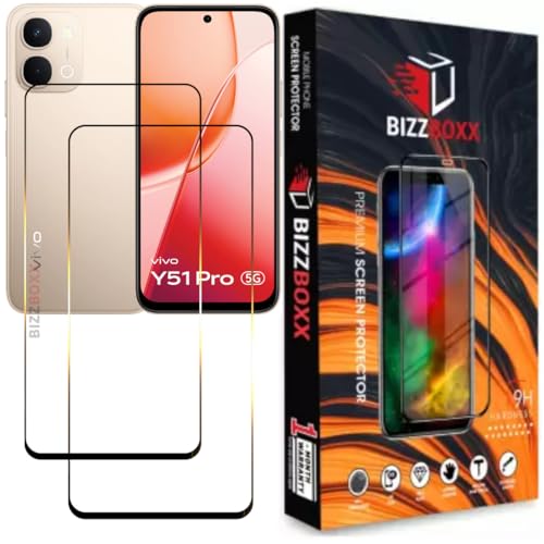 Image of Screen Guard For vivo Y51 Pro 5G Tempered Glass Screen Protector Guard - HD Clarity, Anti-Fingerprint Temper Guard (For vivo Y51 Pro - 6.75 inch) With Installation Kit - Pack of 2