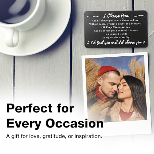 Engraved Wallet Card – Meaningful Love Gift for Partner, Anniversary, Birthday, Valentine’s Day, Wedding | I Choose You Keepsake for Him or Her3