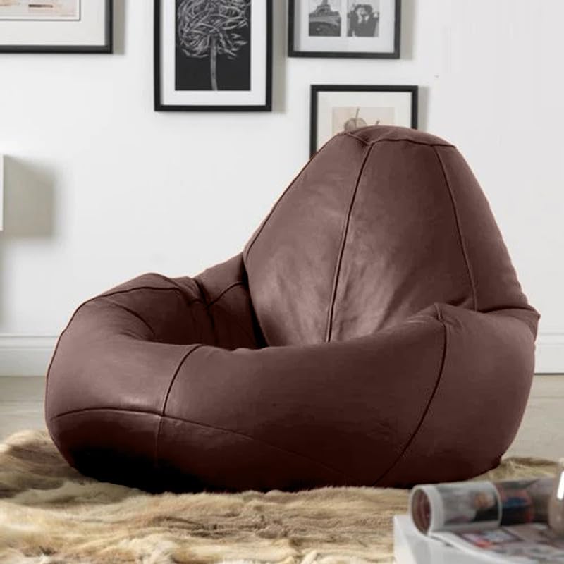 Image of BiggieBean Bag with Beans Filled XXXXXL Bean Bag Biggie Originals, True Size - Official : Blissful Bounce Range (Color : Brown)