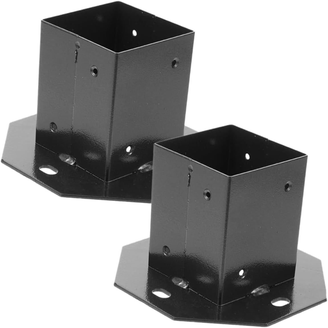 2pcs Heavy Duty Metal Post Bases for Mailbox Decks Fences Support Bracket Firm Structure for Garden Home Use Easy Installation Resistant Design