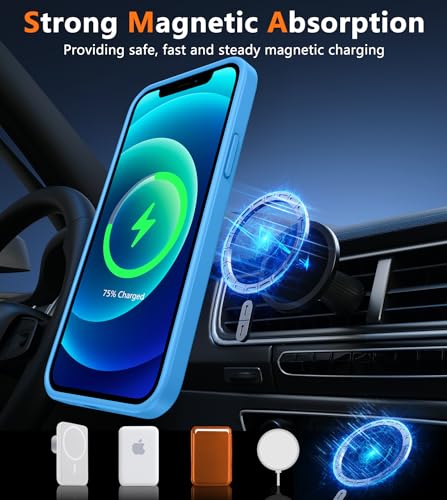 Image of FNTCASE for iPhone 12 Phone Case: for iPhone 12 Pro Magnetic Matte Textured Military Grade Drop Protection Translucent Cell Cover - Slim Durable Shockproof Protective Bumper