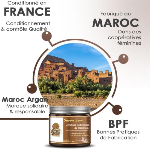 Peeling traditionelle schwarze Seife 250g - 100% natürliches aus Marokko
