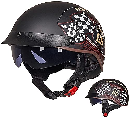 Mezzo Casco Moto Jet ECE Omologato Con Visiera - Leggero ABS, Calotta Interna EPS - Per Uomo E Donna - Taglia XL Opaco