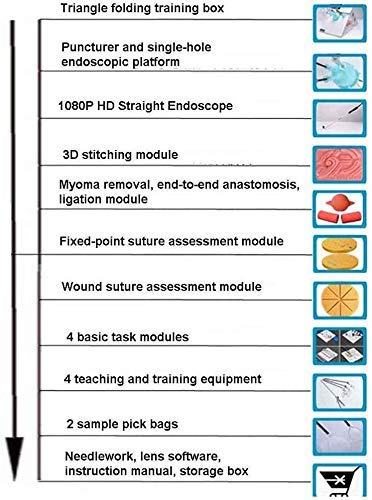 GHDE&MD Laparoscopic Trainer Simulator Box Kit with HD Camera +Instruments+Modules for Medical Teaching Equipment - Thumbnail 3