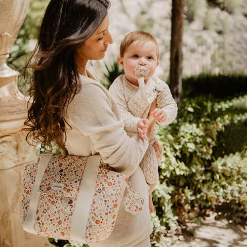 Miniatura 10 de Suavinex, Bolso Maternidad, Bolso Organizador Para El Carrito Del Bebé Tipo Panera, Con Asas Ajustables Al Carrito, Cierre De Cremallera, Compacto Y De Gran Capacidad, Con Bolsillos Interiores, Flores