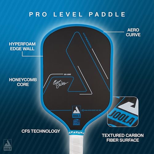 Image of JOOLA Ben Johns Hyperion CFS Pickleball Paddle - Carbon Surface with High Grit & Spin, Elongated Handle, USAPA Approved Ben Johns Paddle