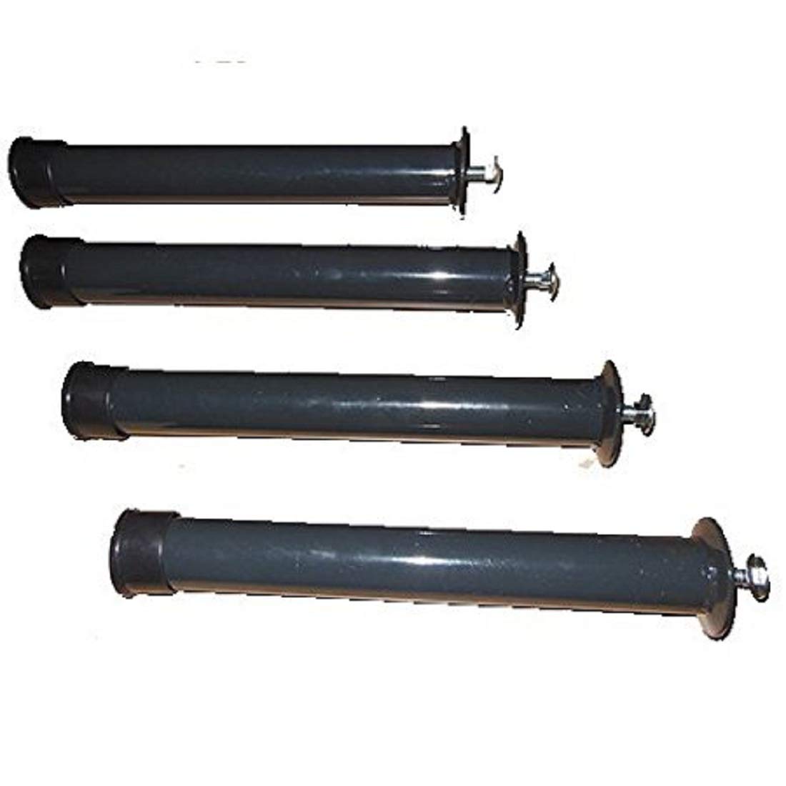 Reti D'Amora SET 4 PIEDI PER RETE A DOGHE GAMBE PER LETTO UNIVERSALI IN FERRO CON BULLONI max 40cm (40cm)
