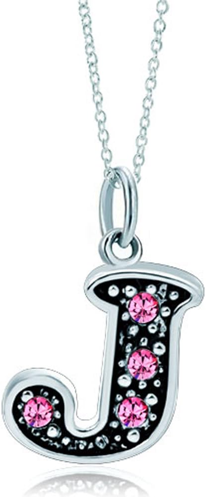 LovelyJewelry Pink Letter A-Z Alphabet Initial Charms Bead Necklace Pendant