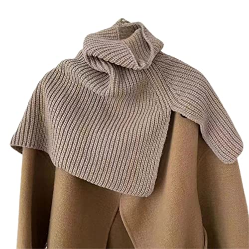 Muineobuka Women Winter Ribbed Knit Neck Warmer Thicken Circle Loop Scarf High Neck Dickie Collar3