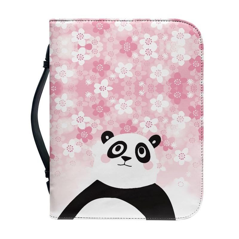 Garronmavis Cartoon Daisy Pandas Bible Cover for Men Women, Flower Panda Bible Books Case, Aesthetic Animal Art Bible Book Covers - L — image 1