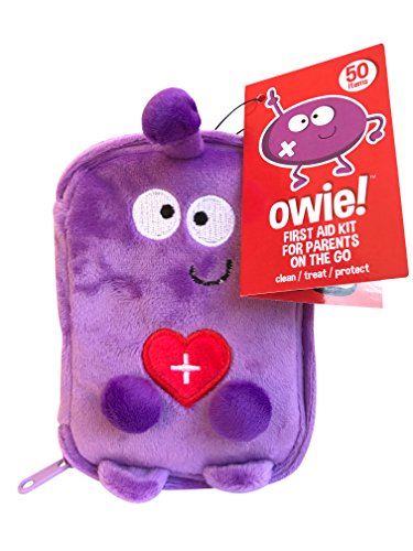 Owie! 50 Essentials Travel and Baby First Aid Kit - Mini Compact Kit - Mom First Aid Kit for Purse or Diaper Bag - Emergency Kit for Kids Car Home Outdoor Camping