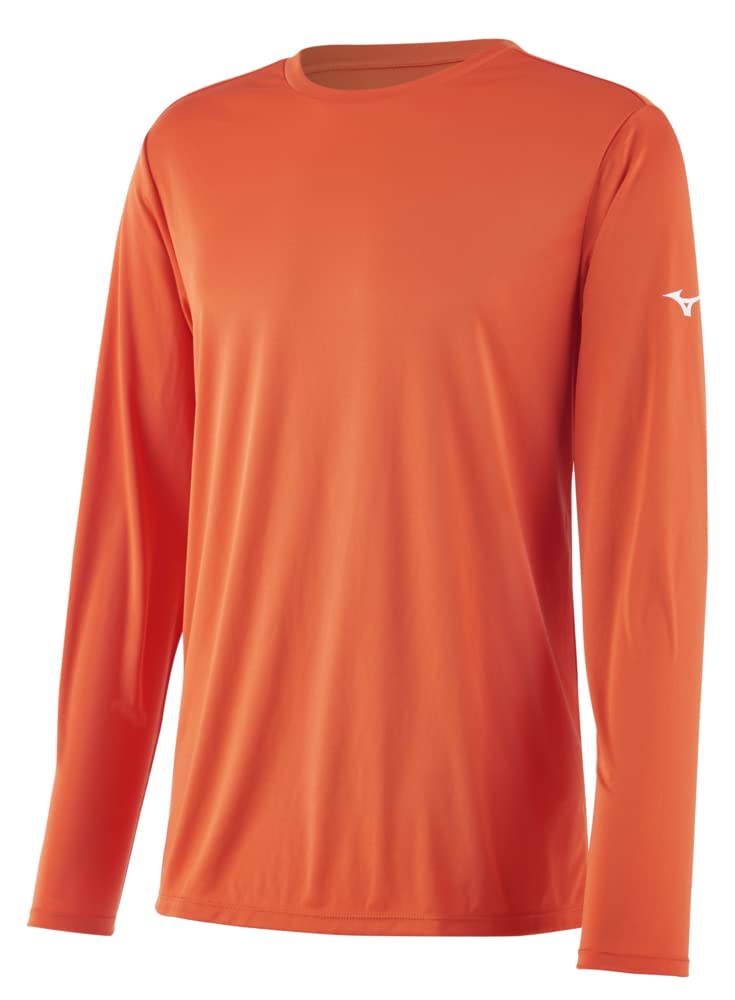 Mizuno Men's Orange Nxt Long Sleeve Tee T-Shirt, Medium