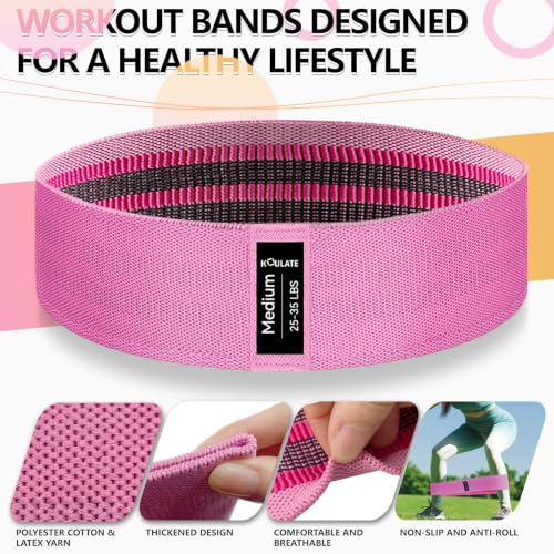 Image of 3 Levels Exercise Bands, Workout Fabric Resistance Bands for Women and Men