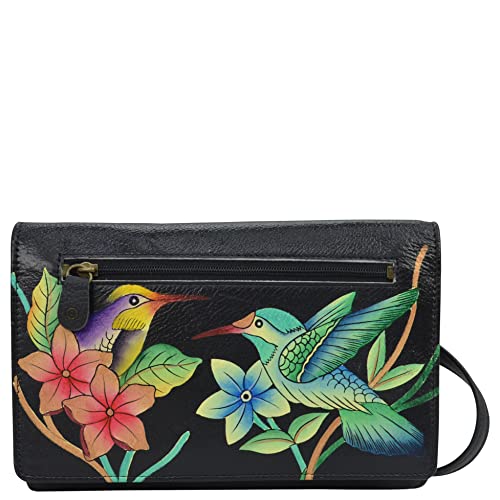 Anna by Anuschka Women’s Hand-Painted Genuine Leather Organizer Wallet On a String2