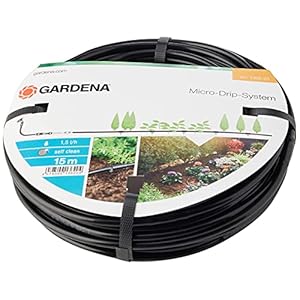 Gardena 01362-20 Micro-Drip-systeem bovengrondse druppelbuis 4,6 mm (3/16″): Druppelslang voor bovengronds gebruik, waterbesparend, flexibel, 15 m (1362-20), Oranje