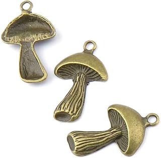 50 Pieces Anti-Brass Fashion Jewelry Making Charms 1080 Mushroom Wholesale Supplies Pendant Craft DIY Vintage Alloys Necklace Bulk Supply Findings Loose