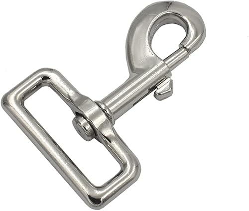 Miniatura 8 de DGOL Metal Heavy Duty Gatillo Giratorio Ojo Snap Clips Cierre de cincha Cinturón Ganchos de resorte para mascotas, plateado