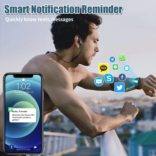 Smartwatch Herren mit Telefonfunktion 1,8" DIY HD Voll Touchscreen Armbanduhr 30 Sportmodi Fitness Tracker IP67 Wasserdicht Sportuhr mit Schlafmonitor Schrittzähler Message Reminder (Schwarz) - Image 6