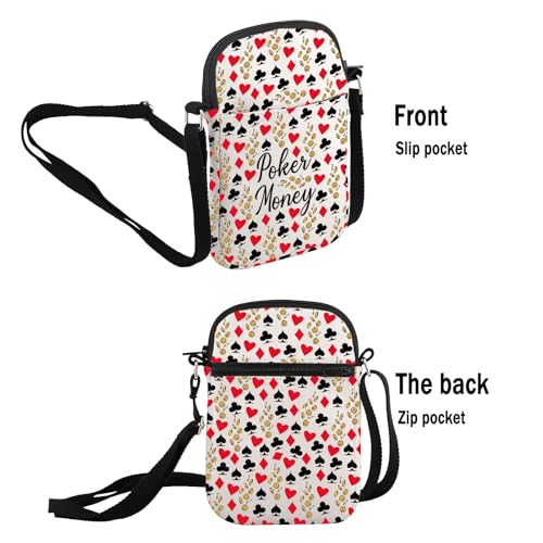 G2TUP Casino Theme Gift Poker Money Crossbody Bag Gambling Vibes Travel Bag Poker Chips Gifts2