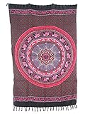 Sarong Pareo Mandala Elefant V rot-violett große Auswahl schönste Farben/Wickelrock Strandtuch Sauna-Tuch Wickelkleid Schal Wickeltuch Bademode Freizeitmode Sommermode/aus 100% Viskose