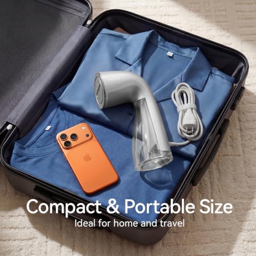 Image of HiLIFE Steamer for Clothes, Portable Handheld Design, 240ml Big Capacity, 700W, Strong Penetrating Steam, Removes Wrinkle, for Home, Office and Travel(ONLY FOR 120V) (Grey)