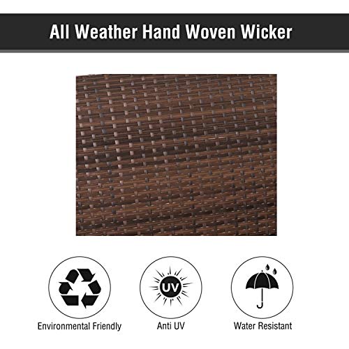 Image of Carry Bird Rattan Wicker Two Seater Swings with Cushion, Brown, 120x60x60 cm, Garden Porch Hammock for Adults (Beige, 2 Seater Prouch Swing, Leather Brown Prouch Swing)