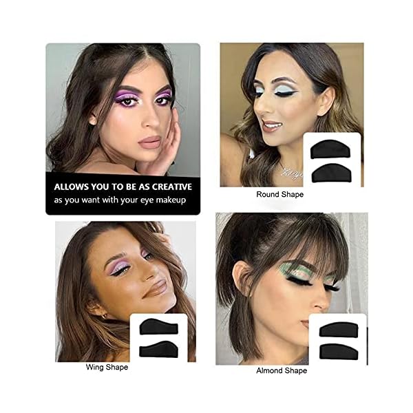 Pure Compression 6 in 1 Silicone Eyeshadow Crease Line Kit - Easy Eyeshadow Eyeliner Stencil Cut Stamp Applicator - Lazy…