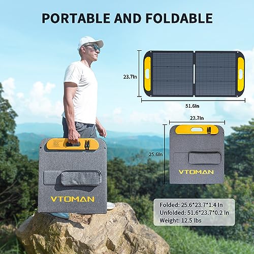 Image of VTOMAN Jump 1800 Portable Power Station with 110W Solar Panel, 1800W /1548Wh LiFePO4 Battery Solar Generator with 1800W Constant-Power, PD 100W Type-C, Capacity Expandable for Camping, Home Backup