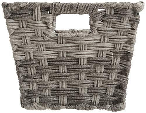 Cesto organizador tejido Whitmor mediano compacto gris miniatura 5