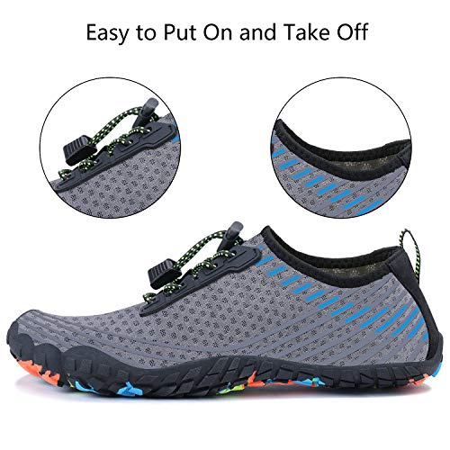 Image of MAYZERO Water Shoes Men Women Swim Surf Shoes Beach Pool Shoes Wide Toe Hiking Aqua Shoes Winter House Slippers