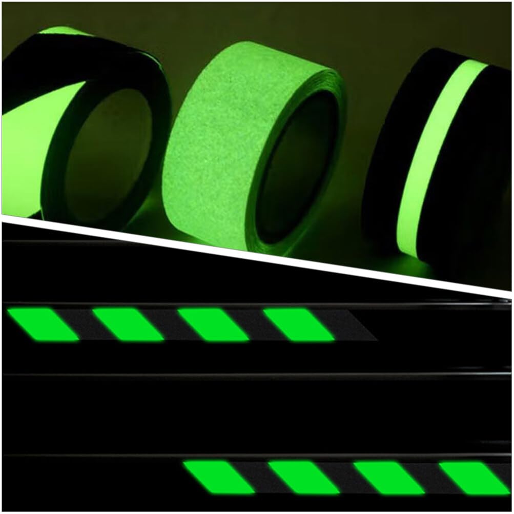 Ruban Lumineux Orange Auto-adhésif – 2 Rouleaux De 1cm X 5m – Brille Dans Le Noir – Pour Escaliers, Murs, Sécurité