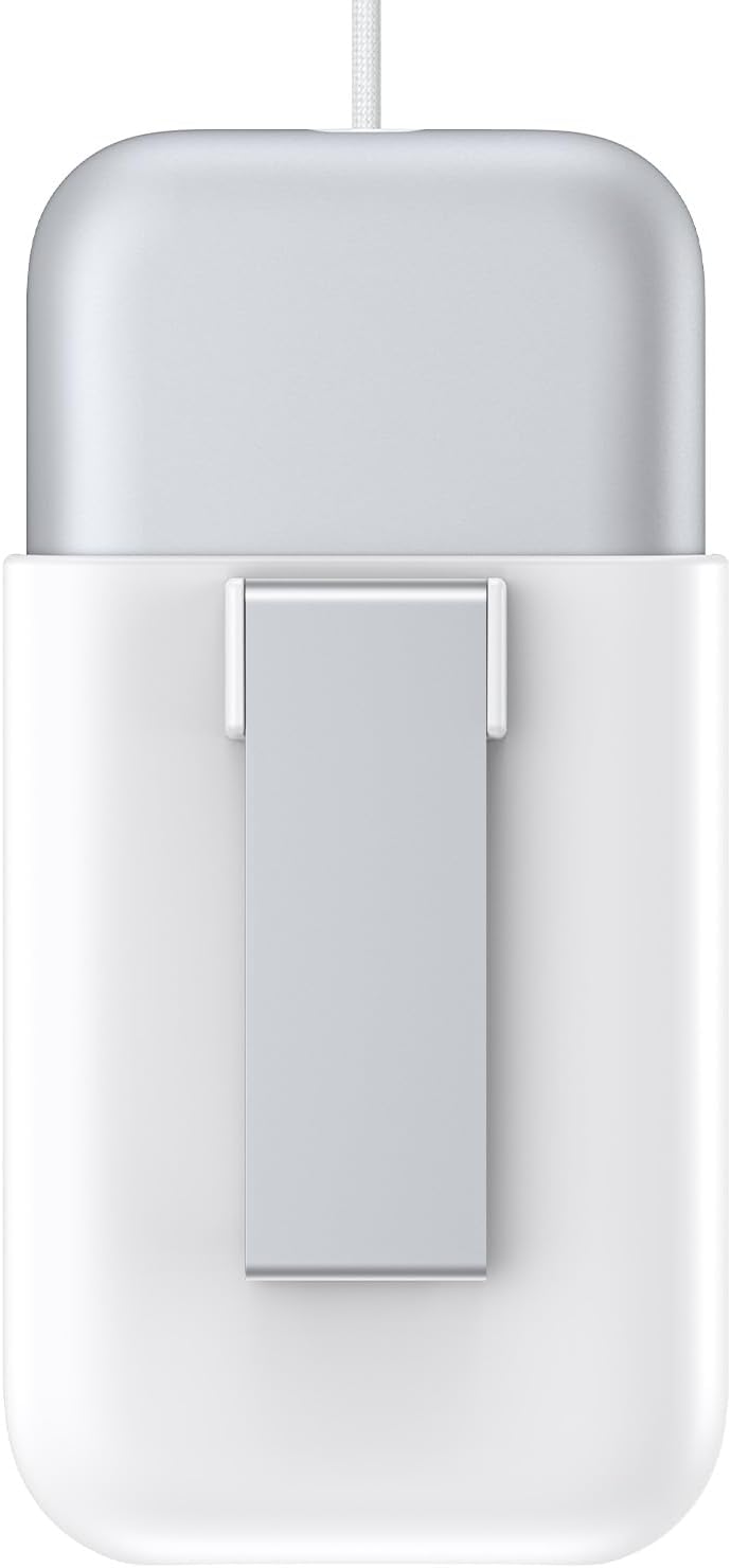 Battery Holder Compatible with Vision Pro Minimalist White Premium Battery Cover - Clip-On Design with USB-C Cable (Not Compatible with Carina D1)