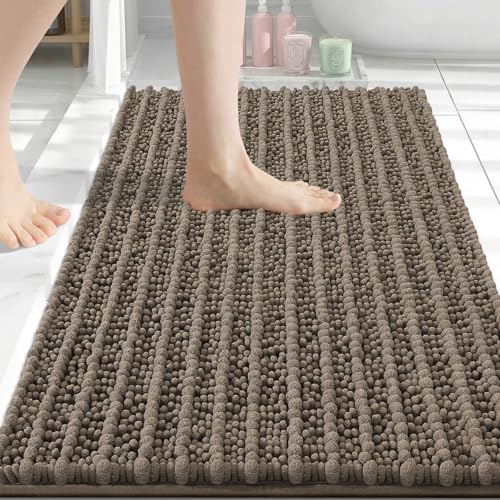 Image of Arotive Luxury Bathroom Rugs 34x21, Extra Soft Thick Absorbent Shaggy Chenille Bath Rugs, Machine Wash Dry, Bath Mats for Bathroom Floor, Tub and Shower, Home Decor Accessories, Camel