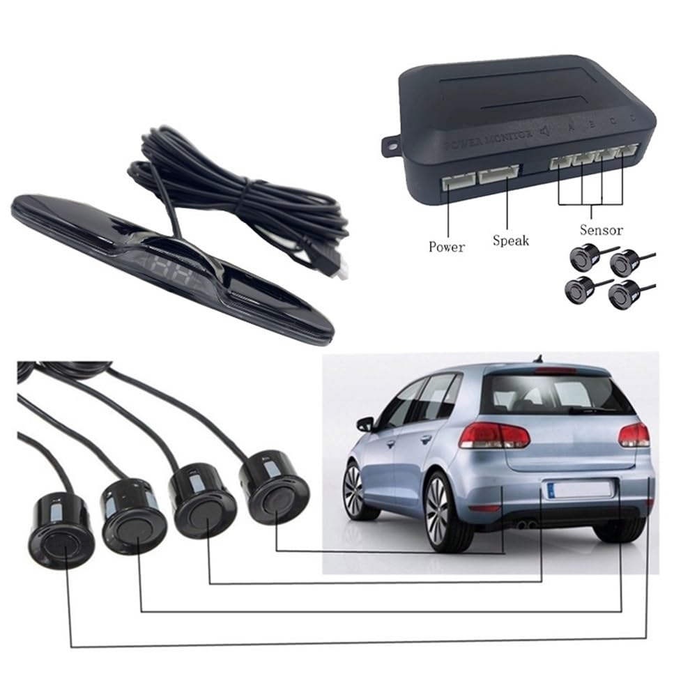 Kit d'aide au stationnement PDC avec capteur Radar Multiple, Affichage Lumineux Parktronic, Assistant de détection 4/6/8 (6 capteurs/Bleu)