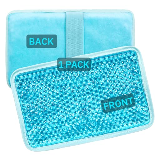 Gel Beads Ice Pack Ice Bag with Strap-1 Pack Reusable Hot & Cold Pack Compress for Knee, Shoulder...