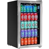 Deco Chef Beverage 118-Can Beverage Refrigerator and Cooler with Glass Door, Digital Temperature Gauge, Cooling Convection Fan, Simple Controls, 3.2 Cubic Feet, Four Adjustable Shelves