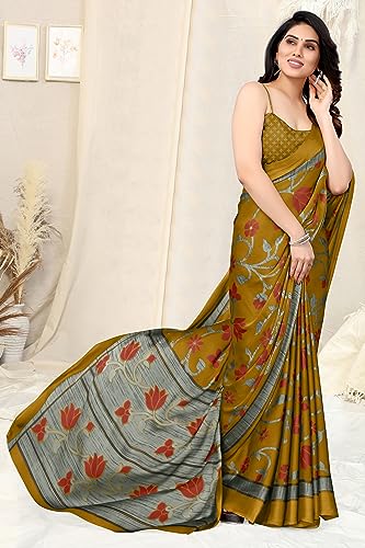 Image of MIRCHI FASHION Saree for Woman Chiffon Floral Printed | Lightweight Daily Wear Women's Sari with Unstitched Blouse Piece (Available in 20 Colors)